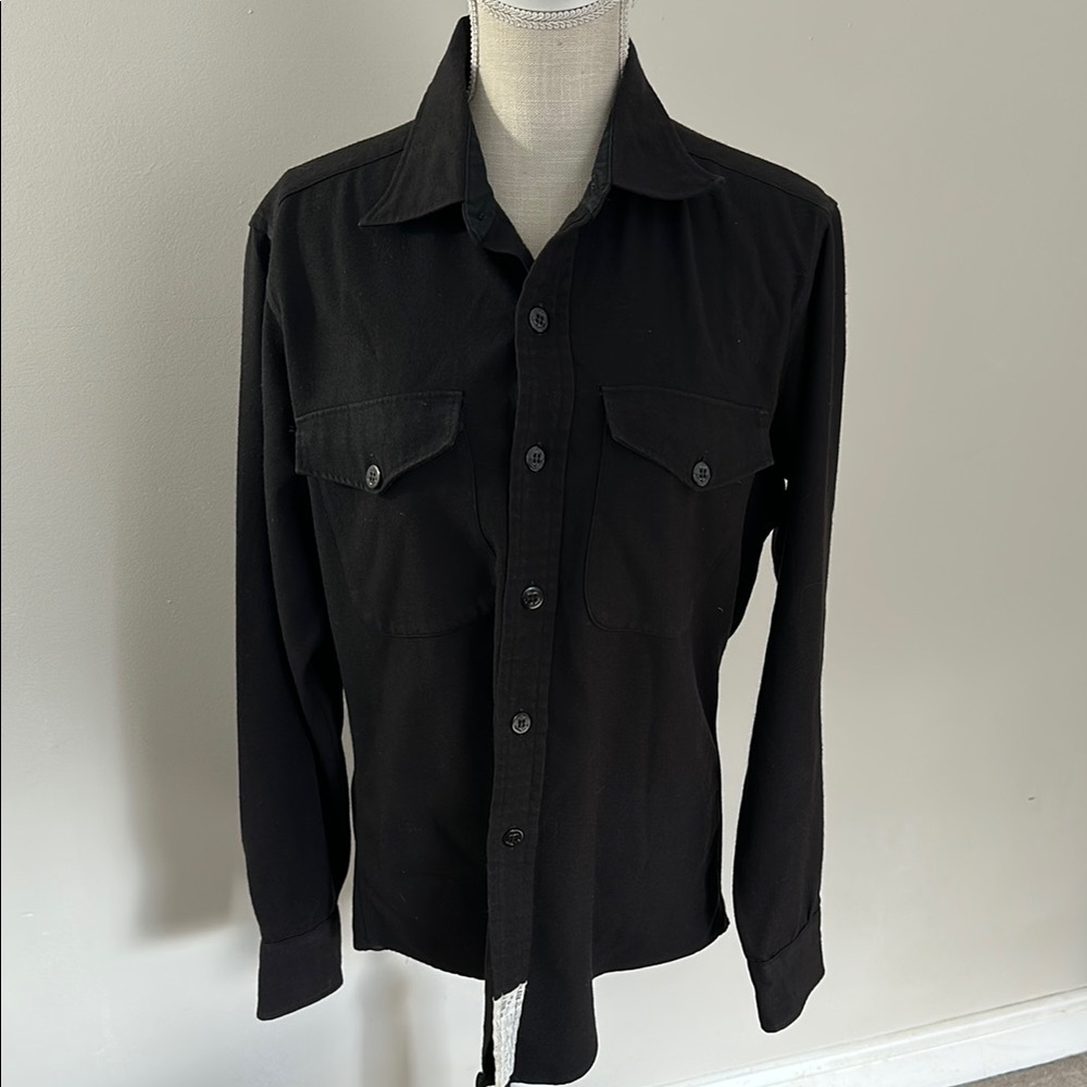 Vintage Flying Cross Men's Black Button-Up Uniform Shirt
